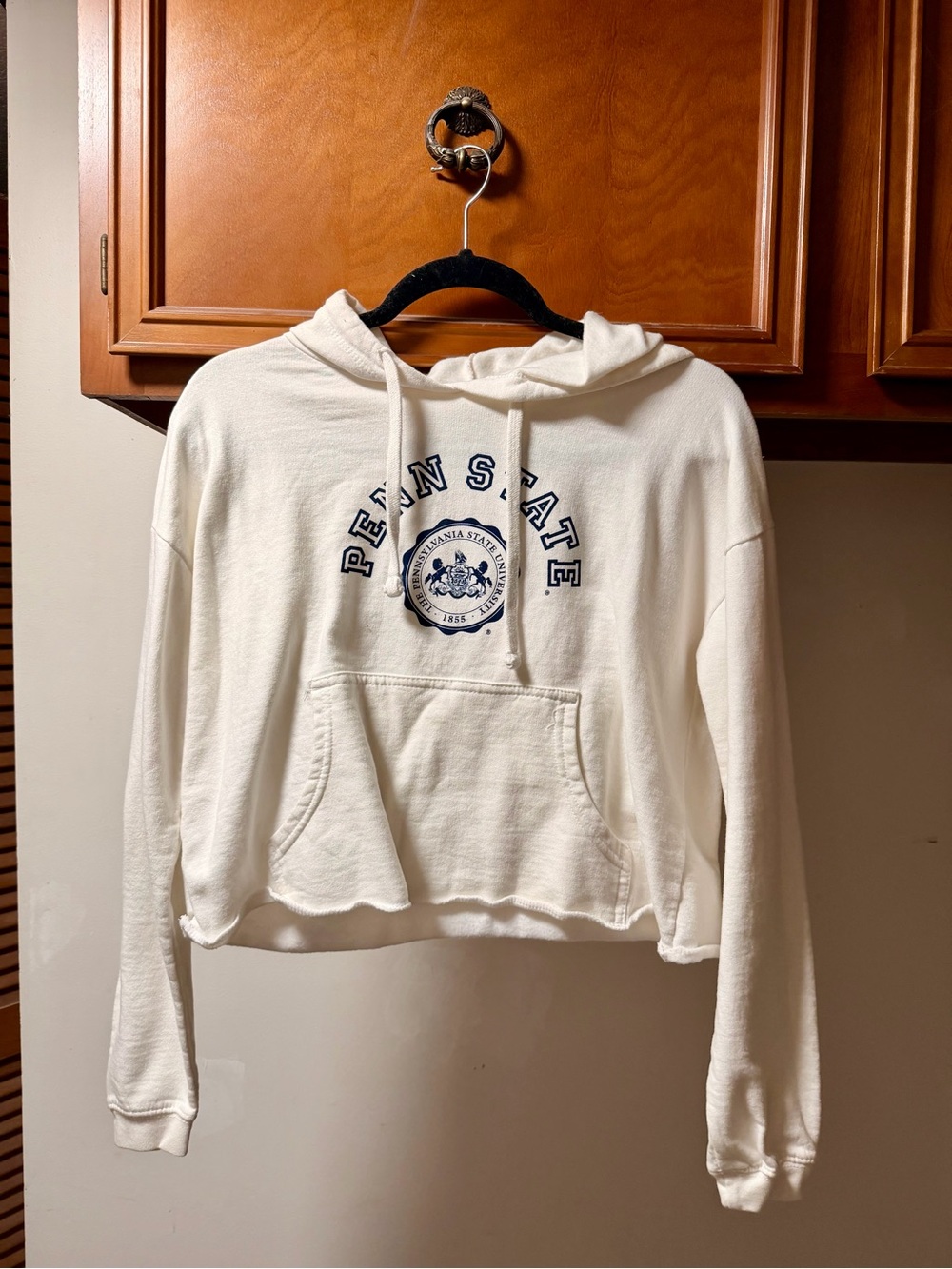White Cropped Hoodie Sweater